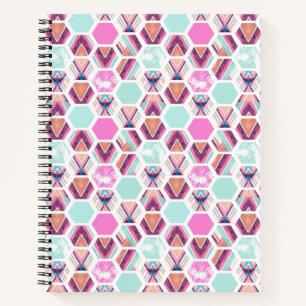 Watercolor Hexagon Pattern Notebook
