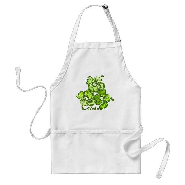 Watercolor Hibiscus Apron (Front)
