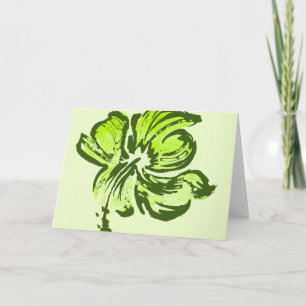 Watercolor Hibiscus Greeting Card
