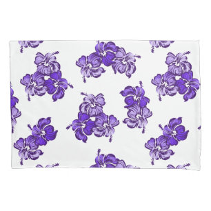 Watercolor Hibiscus Hawaiian Floral Reversible Pillowcase