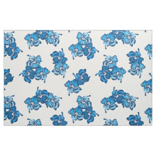 Watercolor Hibiscus Hawaiian Tropical Fabric