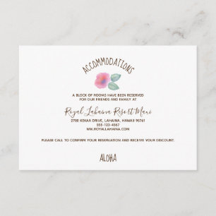 Watercolor Hibiscus Maui Wedding Enclosure Card