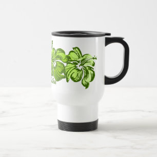 Watercolor Hibiscus Travel Mug