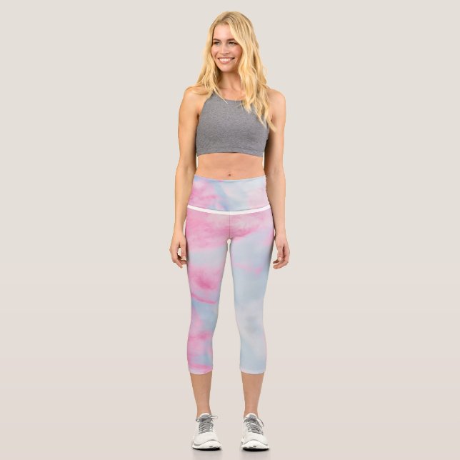 Watercolor High Waisted Capris (Front)