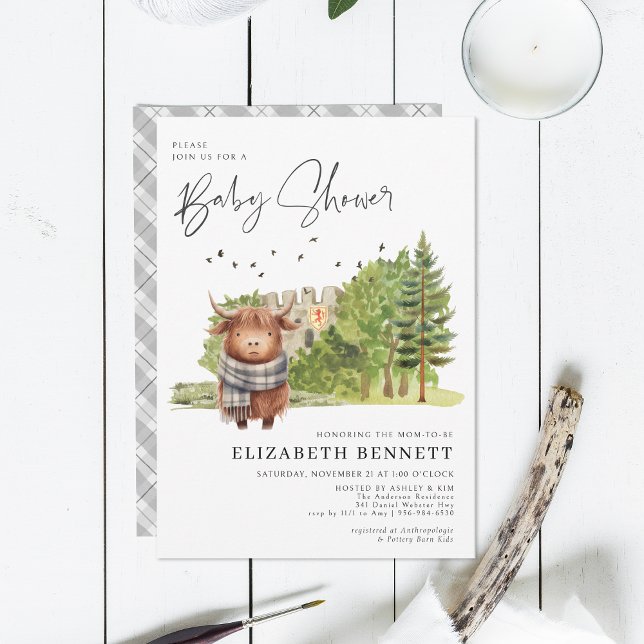 Watercolor Highland Cow Baby Shower (Creator Uploaded)