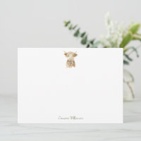 Watercolor Highland Cow Personalised Stationery