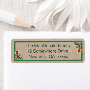 Watercolor Holiday Berries Return Address Label