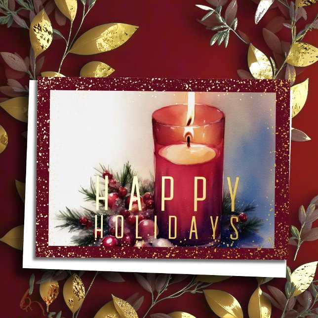 Watercolor Holiday Candles Burgundy (Creator Uploaded)