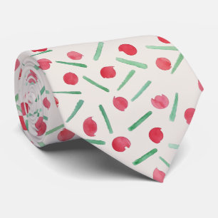 Watercolor Holiday Candy Cane Watercolor Tie
