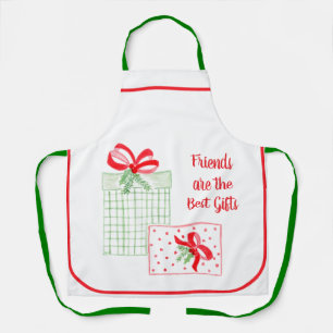 Watercolor Holiday Friends are the Best Gifts Apron