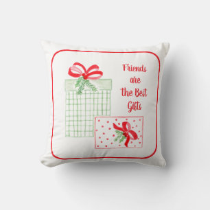 Watercolor Holiday Friends are the Best Gifts Cushion