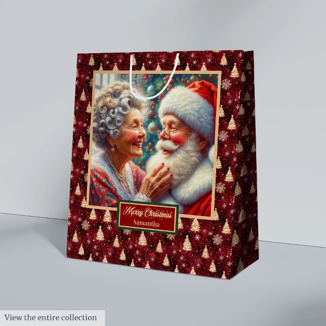 Watercolor Holiday Gift Bag Santa & Mrs Claus (Watercolor Holiday Gift Bag Santa & Mrs Claus)