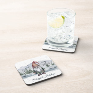Watercolor Holiday Gnome Coaster