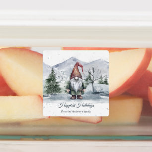 Watercolor Holiday Gnome Personalised Baking