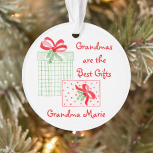 Watercolor Holiday PERSONALIZE Grandma Ornament