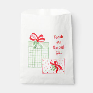 Watercolor Holiday Presents with Bows FRIENDS Favour Bag