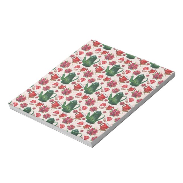 watercolor Holiday Tea Party Notepad (Rotated)