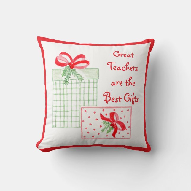 Watercolor Holiday Teachers Best Gifts  Cushion (Front)