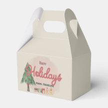 Watercolor holiday tree retro style Favour Box