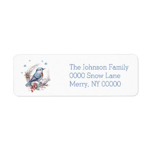 Watercolor Holiday Winter Bird Return Address Label