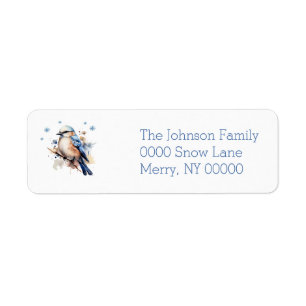 Watercolor Holiday Winter Bird Return Address Label
