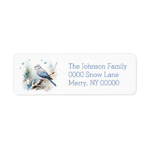 Watercolor Holiday Winter Birds Return Address Label