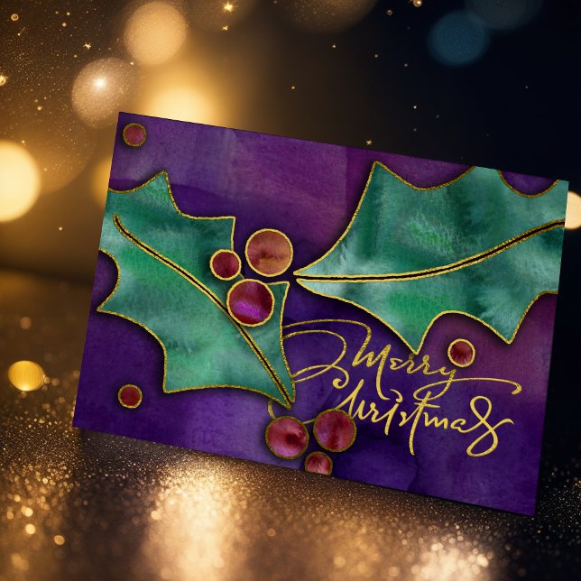 Watercolor Holly Berries Holiday Merry Christmas (Creator Uploaded)