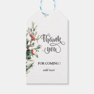 Watercolor Holly Berry Greenery Gift Tags