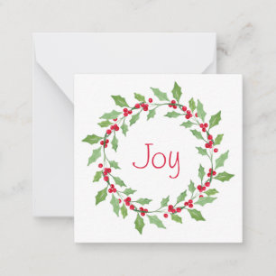 Watercolor Holly Wreath Card