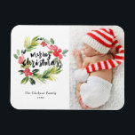 Watercolor Holly Wreath Merry Christmas Photo Magnet<br><div class="desc">Bring a touch of holiday cheer to your home with our Customisable Photo Christmas Magnet! Perfect for displaying cherished memories, this magnet allows you to personalise it with your favourite festive photo, making it a unique addition to your holiday decor. An ideal gift for family and friends—create memorable keepsakes for...</div>