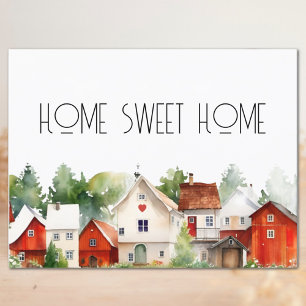 Watercolor Home Sweet Home Real Estate Postcard