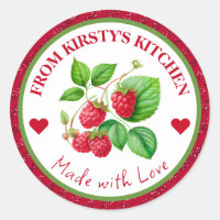 Watercolor Homemade Kitchen Raspberries Jam