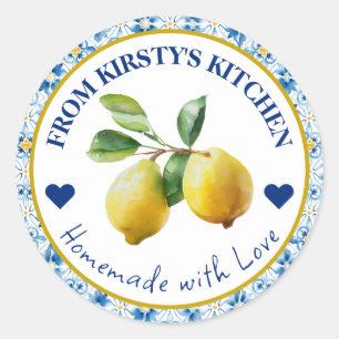 Watercolor Homemade Lemons Label