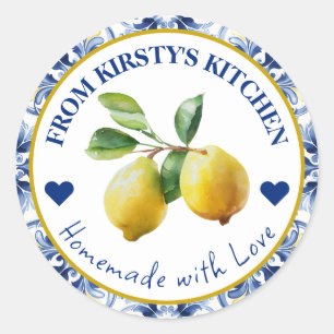 Watercolor Homemade Lemons Label