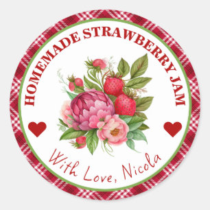 Watercolor Homemade Strawberry Jam Label