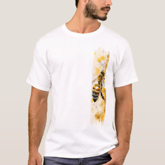 Watercolor Honey Bee Brushstroke Paint T-Shirt