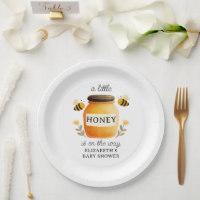 Watercolor Honey & Bees Baby Shower Yellow