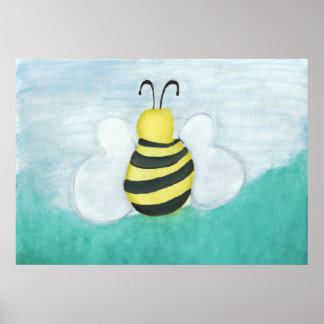 Watercolor Honeybee Print