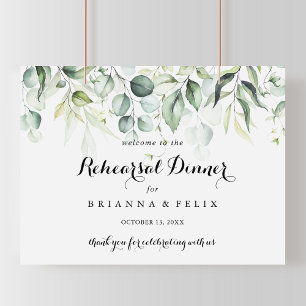 Watercolor Horizontal Rehearsal Dinner Welcome Poster