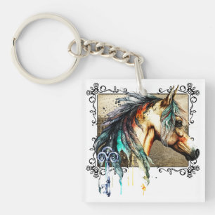 Watercolor Horse And Key Ring