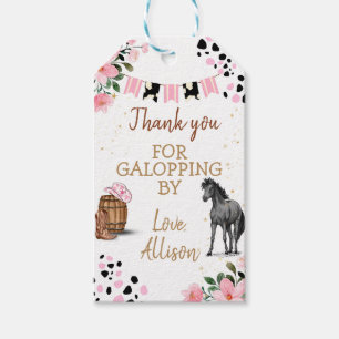 Watercolor horse birthday cowgirl Pony Gift Tags