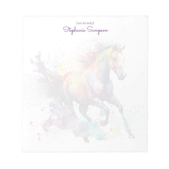 Watercolor Horse Lover Customised   Notepad (Front)