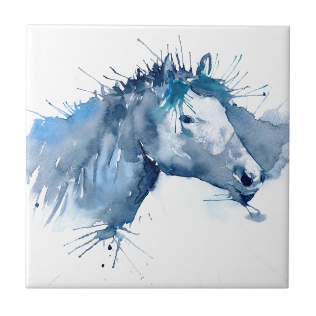 Watercolor Horse Portrait Tile (Front)