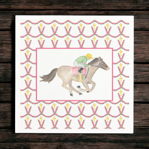 Watercolor Horse Racing Derby Party Napkin