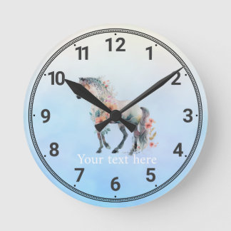 Watercolor horse wall clock
