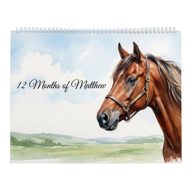 Watercolor Horses & Bible Verses Matthew Scripture Calendar (Cover)