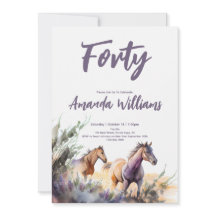 Watercolor Horses Fortieth Birthday