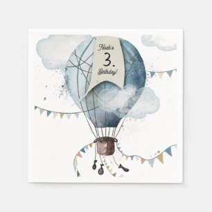 Watercolor Hot Air Ballon // Kid’s Birthday Napkin