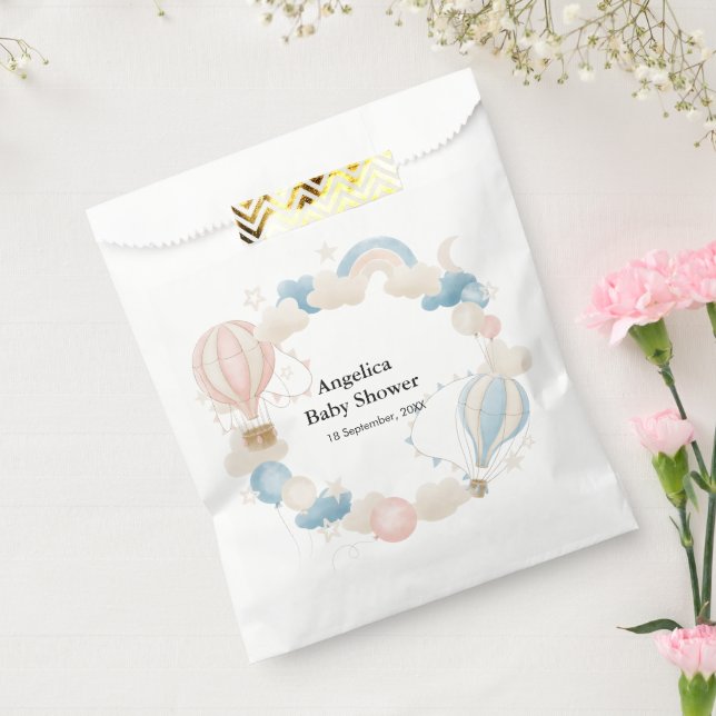 Watercolor Hot Air Balloon Baby Shower Favour Bag (Sealed)