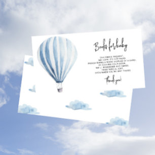 Watercolor Hot air balloon - books for baby ticket Enclosure Card